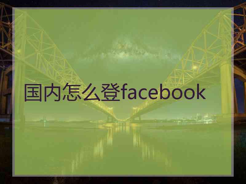 国内怎么登facebook