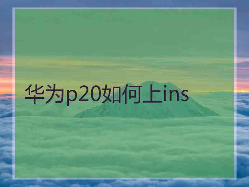 华为p20如何上ins