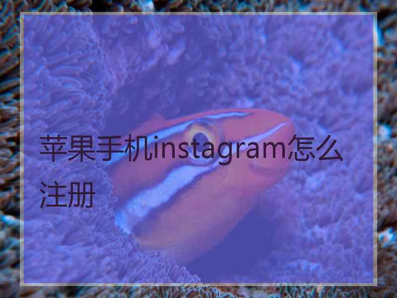 苹果手机instagram怎么注册