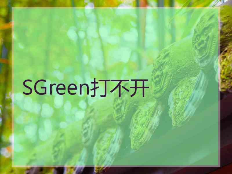 SGreen打不开